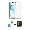 MARSİLYAN™- iPhone 16 Kılıf Siluet Minimal Prime - Şeffaf 360 Full Body Arka Koruyucu + Raze Metal Kamera Lens - LT