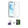 MARSİLYAN™- iPhone 16 Kılıf Siluet Minimal Prime - Şeffaf 360 Full Body Arka Koruyucu + Bilvis Titan Kamera Lens - PE