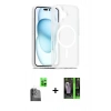 MARSİLYAN™- iPhone 16 Kılıf Siluet Minimal Prime - Şeffaf 360 Full Body Arka Koruyucu + Raze Metal Kamera Lens - SH