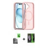 MARSİLYAN™- iPhone 16 Kılıf Siluet Minimal Prime - Şeffaf 360 Full Body Arka Koruyucu + Raze Metal Kamera Lens - SH