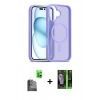 MARSİLYAN™- iPhone 16 Kılıf Siluet Minimal Prime - Şeffaf 360 Full Body Arka Koruyucu + Raze Metal Kamera Lens - SH