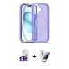 MARSİLYAN™- iPhone 16 Kılıf Siluet Minimal Prime - Şeffaf Pasifik Cam Ekran Koruyucu + Bilvis Titan Kamera Lens - GS