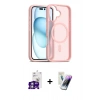 MARSİLYAN™- iPhone 16 Kılıf Siluet Minimal Prime - Şeffaf Pasifik Cam Ekran Koruyucu + Bilvis Titan Kamera Lens - GS
