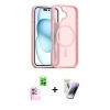 MARSİLYAN™- iPhone 16 Kılıf Siluet Minimal Prime - Şeffaf Pasifik Cam Ekran Koruyucu + Raze Metal Kamera Lens - PE
