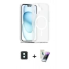 MARSİLYAN™- iPhone 16 Kılıf Siluet Minimal Prime - Şeffaf Pasifik Cam Ekran Koruyucu + PVD Metal Kamera Lens - YL