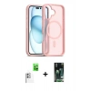 MARSİLYAN™- iPhone 16 Kılıf Siluet Minimal Prime - Siyah 360 Mat Full Body Arka Koruyucu + Raze Metal Kamera Lens - BZ