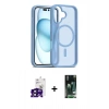 MARSİLYAN™- iPhone 16 Kılıf Siluet Minimal Prime - Siyah 360 Mat Full Body Arka Koruyucu + Bilvis Titan Kamera Lens - SH