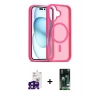 MARSİLYAN™- iPhone 16 Kılıf Siluet Minimal Prime - Siyah 360 Mat Full Body Arka Koruyucu + Bilvis Titan Kamera Lens - SH