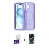 MARSİLYAN™- iPhone 16 Kılıf Siluet Minimal Prime - Siyah 360 Mat Full Body Arka Koruyucu + Bilvis Titan Kamera Lens - GS