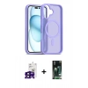 MARSİLYAN™- iPhone 16 Kılıf Siluet Minimal Prime - Siyah 360 Mat Full Body Arka Koruyucu + Siyah Bilvis Titan Kamera Lens