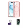 MARSİLYAN™- iPhone 16 Kılıf Siluet Minimal Prime - Siyah 360 Mat Full Body Arka Koruyucu + Siyah Bilvis Titan Kamera Lens