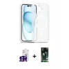 MARSİLYAN™- iPhone 16 Kılıf Siluet Minimal Prime - Siyah 360 Mat Full Body Arka Koruyucu + Siyah Bilvis Titan Kamera Lens