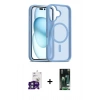 MARSİLYAN™- iPhone 16 Kılıf Siluet Minimal Prime - Siyah 360 Mat Full Body Arka Koruyucu + Bilvis Titan Kamera Lens - YL