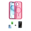 MARSİLYAN™- iPhone 16 Kılıf Siluet Minimal Prime - Siyah 3D Antistatik Hayalet Cam Ekran Koruyucu + Raze Metal Kamera Lens - LT