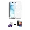 MARSİLYAN™- iPhone 16 Kılıf Siluet Minimal Prime - Siyah 3D Antistatik Mat Seramik Nano Ekran Koruyucu + Bilvis Titan Kamera Lens - SH