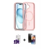 MARSİLYAN™- iPhone 16 Kılıf Siluet Minimal Prime - Siyah 3D Antistatik Mat Seramik Nano Ekran Koruyucu + Bilvis Titan Kamera Lens - PE