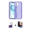 MARSİLYAN™- iPhone 16 Kılıf Siluet Minimal Prime - Siyah 3D Antistatik Mat Seramik Nano Ekran Koruyucu + Bilvis Titan Kamera Lens - SH