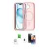 MARSİLYAN™- iPhone 16 Kılıf Siluet Minimal Prime - Siyah 3D Antistatik Mat Seramik Nano Ekran Koruyucu + Raze Metal Kamera Lens - BZ