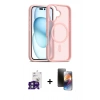 MARSİLYAN™- iPhone 16 Kılıf Siluet Minimal Prime - Siyah 3D Antistatik Mat Seramik Nano Ekran Koruyucu + Yeşil Bilvis Titan Kamera Lens
