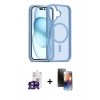 MARSİLYAN™- iPhone 16 Kılıf Siluet Minimal Prime - Siyah 3D Antistatik Mat Seramik Nano Ekran Koruyucu + Yeşil Bilvis Titan Kamera Lens