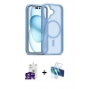 MARSİLYAN™- iPhone 16 Kılıf Siluet Minimal Prime - Siyah 3D Antistatik Seramik Nano Ekran Koruyucu + Bilvis Titan Kamera Lens - SH