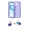 MARSİLYAN™- iPhone 16 Kılıf Siluet Minimal Prime - Siyah 3D Antistatik Seramik Nano Ekran Koruyucu + Bilvis Titan Kamera Lens - SH