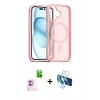 MARSİLYAN™- iPhone 16 Kılıf Siluet Minimal Prime - Siyah 3D Antistatik Seramik Nano Ekran Koruyucu + Raze Metal Kamera Lens - PE