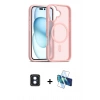 MARSİLYAN™- iPhone 16 Kılıf Siluet Minimal Prime - Siyah 3D Antistatik Seramik Nano Ekran Koruyucu + PVD Metal Kamera Lens - MI