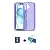 MARSİLYAN™- iPhone 16 Kılıf Siluet Minimal Prime - Siyah 3D Antistatik Seramik Nano Ekran Koruyucu + PVD Metal Kamera Lens - MI