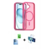 MARSİLYAN™- iPhone 16 Kılıf Siluet Minimal Prime - Siyah 3D Antistatik Seramik Nano Ekran Koruyucu + Raze Metal Kamera Lens - LT