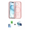 MARSİLYAN™- iPhone 16 Kılıf Siluet Minimal Prime - Siyah 3D Antistatik Seramik Nano Ekran Koruyucu + Raze Metal Kamera Lens - LT
