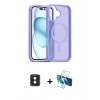 MARSİLYAN™- iPhone 16 Kılıf Siluet Minimal Prime - Siyah 3D Antistatik Seramik Nano Ekran Koruyucu + PVD Metal Kamera Lens - YL