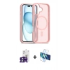 MARSİLYAN™- iPhone 16 Kılıf Siluet Minimal Prime - Siyah 3D Antistatik Seramik Nano Ekran Koruyucu + Yeşil Bilvis Titan Kamera Lens
