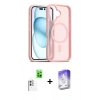 MARSİLYAN™- iPhone 16 Kılıf Siluet Minimal Prime - Siyah Bilvis 5in1 3D Magic Cam Ekran Koruyucu + Raze Metal Kamera Lens - BZ