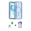 MARSİLYAN™- iPhone 16 Kılıf Siluet Minimal Prime - Siyah Bilvis 5in1 3D Magic Cam Ekran Koruyucu + Raze Metal Kamera Lens - BZ