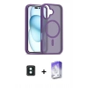 MARSİLYAN™- iPhone 16 Kılıf Siluet Minimal Prime - Siyah Bilvis 5in1 3D Magic Cam Ekran Koruyucu + PVD Metal Kamera Lens - YL