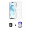MARSİLYAN™- iPhone 16 Kılıf Siluet Minimal Prime - Siyah Bilvis 5in1 3D Magic Cam Ekran Koruyucu + PVD Metal Kamera Lens - YL