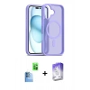 MARSİLYAN™- iPhone 16 Kılıf Siluet Minimal Prime - Siyah Bilvis 5in1 3D Magic Cam Ekran Koruyucu + Raze Metal Kamera Lens - LT