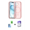 MARSİLYAN™- iPhone 16 Kılıf Siluet Minimal Prime - Siyah Bilvis 5in1 3D Magic Cam Ekran Koruyucu + Raze Metal Kamera Lens - LT