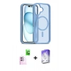 MARSİLYAN™- iPhone 16 Kılıf Siluet Minimal Prime - Siyah Bilvis 5in1 3D Magic Cam Ekran Koruyucu + Raze Metal Kamera Lens - PE