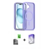 MARSİLYAN™- iPhone 16 Kılıf Siluet Minimal Prime - Siyah Bilvis 5in1 3D Magic Cam Ekran Koruyucu + Raze Metal Kamera Lens - SH