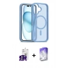 MARSİLYAN™- iPhone 16 Kılıf Siluet Minimal Prime - Siyah Bilvis 5in1 3D Magic Cam Ekran Koruyucu + Siyah Bilvis Titan Kamera Lens