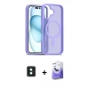 MARSİLYAN™- iPhone 16 Kılıf Siluet Minimal Prime - Siyah Bilvis 5in1 5D Magic Hayalet Cam Ekran Koruyucu + PVD Metal Kamera Lens - YL
