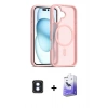 MARSİLYAN™- iPhone 16 Kılıf Siluet Minimal Prime - Siyah Bilvis 5in1 5D Magic Hayalet Cam Ekran Koruyucu + Mavi PVD Metal Kamera Lens