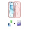 MARSİLYAN™- iPhone 16 Kılıf Siluet Minimal Prime - Siyah Bilvis 5in1 5D Magic Hayalet Cam Ekran Koruyucu + Raze Metal Kamera Lens - LT