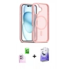MARSİLYAN™- iPhone 16 Kılıf Siluet Minimal Prime - Siyah Bilvis 5in1 5D Magic Hayalet Cam Ekran Koruyucu + Raze Metal Kamera Lens - PE