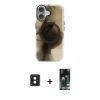 MARSİLYAN™- iPhone 16 Kılıf Ufuk Doku Prime - Siyah 360 Mat Full Body Arka Koruyucu + PVD Metal Kamera Lens - YL