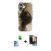 MARSİLYAN™- iPhone 16 Kılıf Ufuk Doku Prime - Siyah 3D Antistatik Mat Seramik Nano Ekran Koruyucu + Raze Metal Kamera Lens - LT