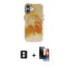 MARSİLYAN™- iPhone 16 Kılıf Ufuk Doku Prime - Siyah 3D Antistatik Mat Seramik Nano Ekran Koruyucu + PVD Metal Kamera Lens - MI