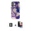 MARSİLYAN™- iPhone 16 Kılıf Ufuk Doku Prime - Siyah 3D Antistatik Mat Seramik Nano Ekran Koruyucu + PVD Metal Kamera Lens - MI